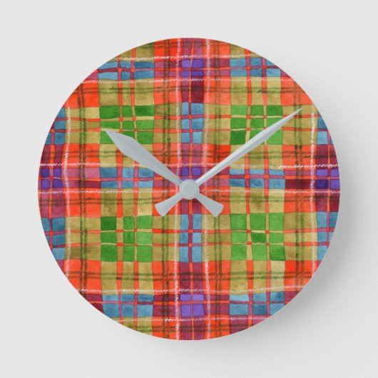 MAC RAE TARTAN Runde Acrylwand-Uhr Runde Wanduhr (Vorderseite)