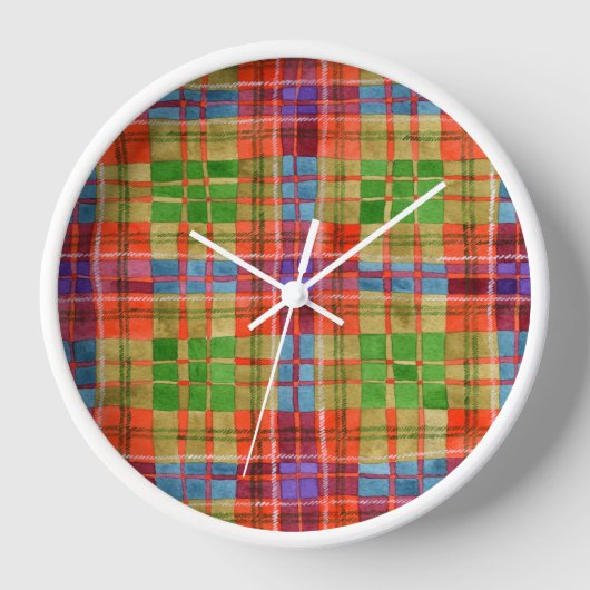 MAC RAE TARTAN RUNDE WALZWANDEL UHR (Vorderseite)
