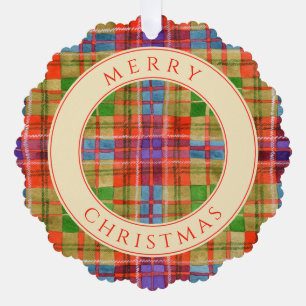 MAC RAE TARTAN Scalloped Paper Ornament Card Karte