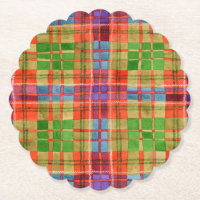 MAC RAE TARTAN Scalloped Square Paper Untersetzer
