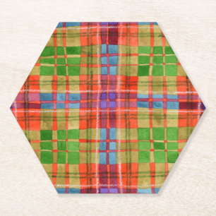 MAC RAE TARTAN Sechseckige Papieruntersetzer Untersetzer