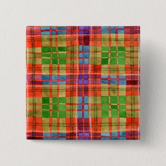 MAC RAE TARTAN Square Button Button (Vorderseite)