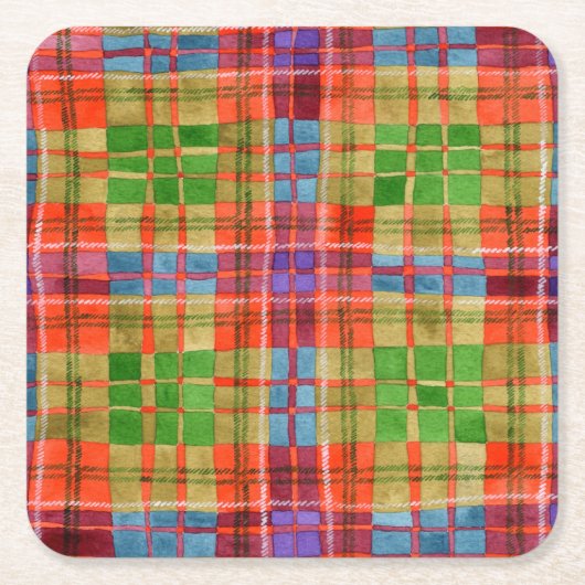 MAC RAE TARTAN Square Paper Untersetzer (Vorderseite)