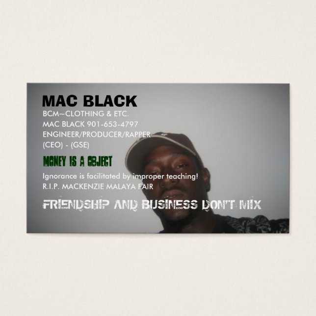 MAC SCHWARZ, BCM~KLEIDUNG & ETC., MAC SCHWARZ ... (Vorderseite)