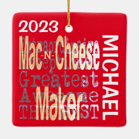 Mac und Cheese Maker Extraordinaire CUSTOM Keramikornament (Rückseite)
