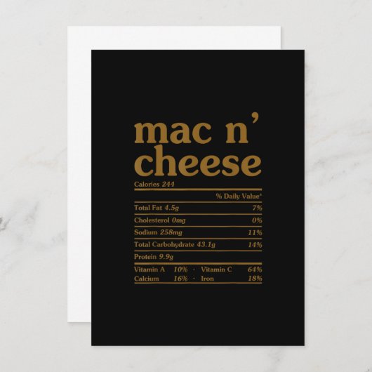 Mac und Cheese Nutrition Funny Erntedank Mac N' Einladung (Vorne/Hinten)