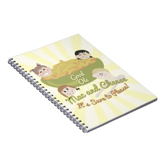 Mac und Käse Bitte Retro Kid Art Design Notizblock (Rechte Seite)