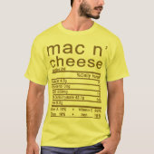 MAC und Käse Nährwertkennzeichnung Fakten T-Shirt (Vorderseite)