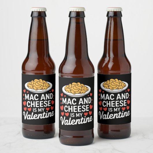 Mac und Käse Valentine Mac in Cheese Lover Geschen Bierflaschenetikett (Flaschen)