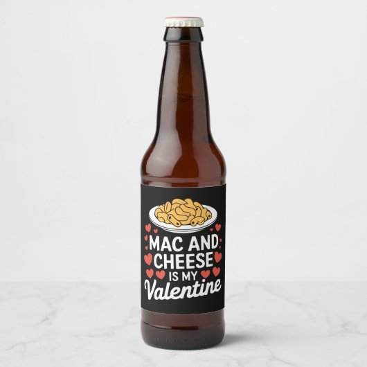 Mac und Käse Valentine Mac in Cheese Lover Geschen Bierflaschenetikett (Vorderseite)