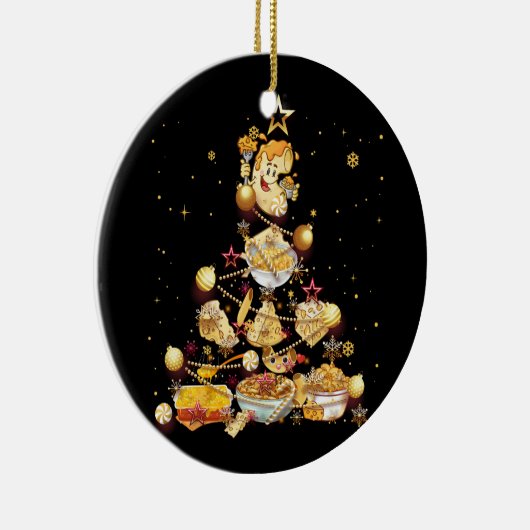 Mac und Käse Weihnachtsbaum Mac N Cheese Macaron Keramik Ornament (Rechts)