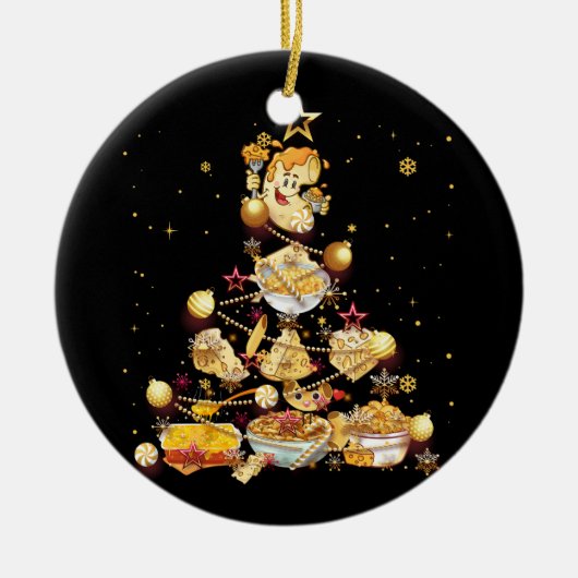 Mac und Käse Weihnachtsbaum Mac N Cheese Macaron Keramik Ornament (Vorne)