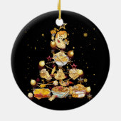 Mac und Käse Weihnachtsbaum Mac N Cheese Macaron Keramik Ornament (Hinten)
