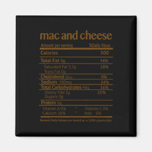 Mac- und Käsekostüme Funny Food Nutrition Fakten Magnet