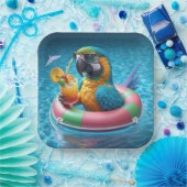 Maca in einem Schwimmbad Pappteller (Party)