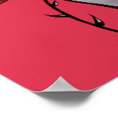 Macabre Art Creepy Hand Red und Black Gothic Poster (Ecke)