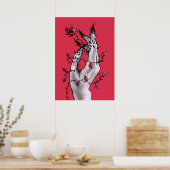 Macabre Art Creepy Hand Red und Black Gothic Poster (Küche)