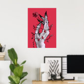 Macabre Art Creepy Hand Red und Black Gothic Poster (Heimbüro)