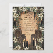 Macabre Candlelit Coffin Halloween-Feier Einladung (Vorderseite)