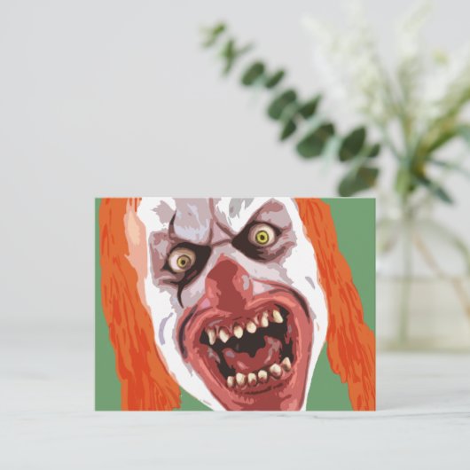 Macabre Clown Postkarte (Stehend Vorderseite)