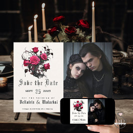 Macabre Crimson Rose Ihr Foto Save The Date