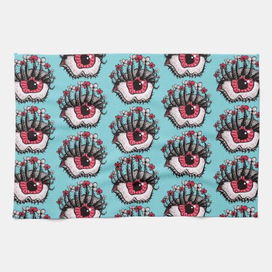 Macabre Eye Creepy Witchy Goth Geschirrtuch (Horizontal)