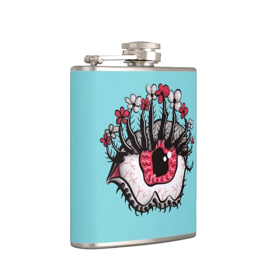 Macabre Eye Melt Creepy Psychedelic Dark Art Flachmann (Rechts)