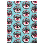 Macabre Eye Melt Creepy Psychedelic Dark Art Klemmbrett (Rückseite)