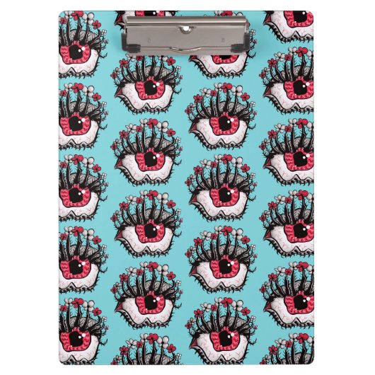 Macabre Eye Melt Creepy Psychedelic Dark Art Klemmbrett (Vorderseite)