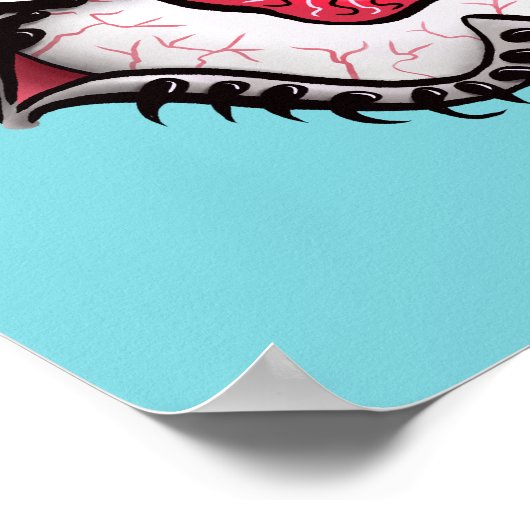 Macabre Eye Melt Creepy Psychedelic Dark Art Poster (Ecke)