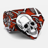 Macabre Halloween Skelett aus der Mitte des Jahrhu Krawatte (Gerollt)