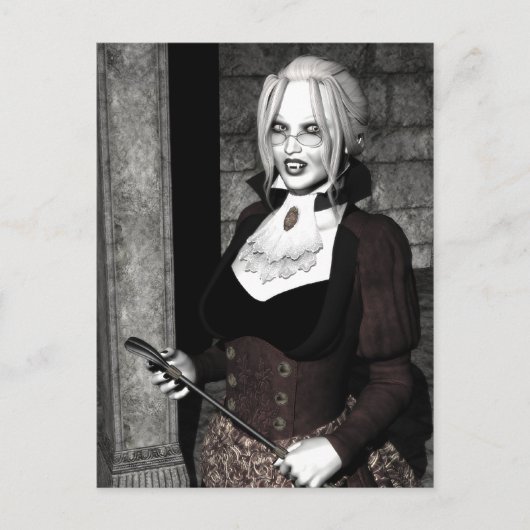 Macabre Mistress Gothic Vampire Postcard Postkarte (Vorderseite)