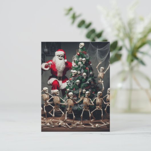 Macabre Skeleton Postkarte (Stehend Vorderseite)