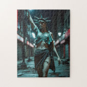 Macabre Statue of Liberty Red Light Dystopia Puzzle (Vertikal)