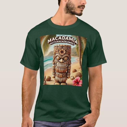 Macadamia Nutcracker Sweet Tiki Style T-Shirt (Vorderseite)