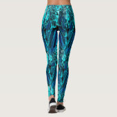 Macafederdesign in blau, abstrakt leggings (Rückseite)