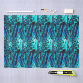 Macafederdesign in blau, Aquarellfarbe abstrakt Seidenpapier
