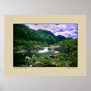Macal Fluss-Fälle - schwarzer Felsen - Belize Poster