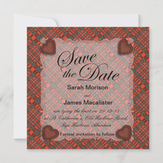 Macalister Scottish clan tartan - Kariert Save The Date (Vorderseite)