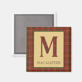 MacAlister Tartan Monogram M Magnet (Vorderseite/Rückseite)