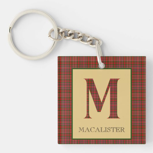 MacAlister Tartan Monogram M Schlüsselanhänger (Vorderseite)