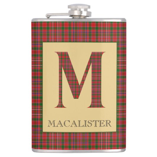 MacAlister-Tartan Monogramm M Flachmann (Vorderseite)
