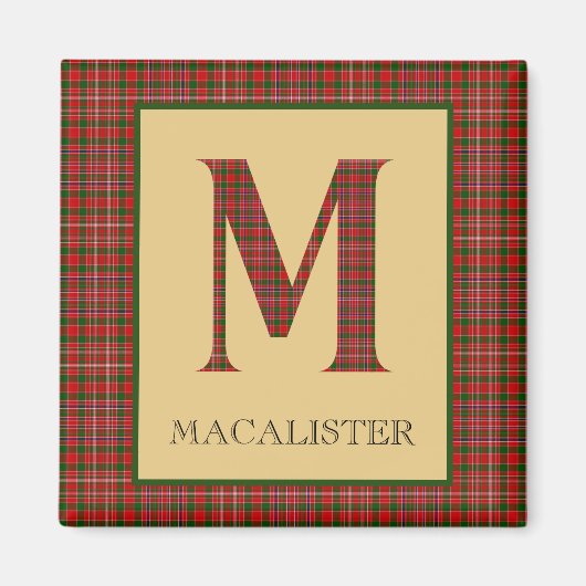 MacAlister Tartan Monogramm M  Magnet (Vorne)