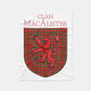 MacAlister Tartan Scottish Plaid Lion Rampant Fleecedecke