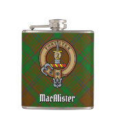 MacAlister von Glenbarr Wappen über Jagd Tartan Flachmann (Vorderseite)