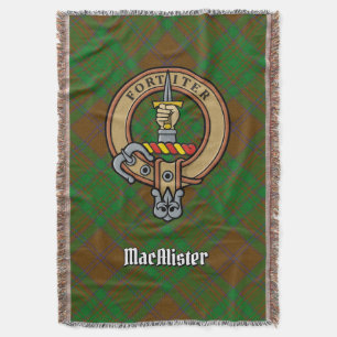 MacAlister von Glenbarr Wappen über Jagdtartan Decke