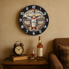 Macallan Highland Single Malt Whiskey inspired Große Wanduhr