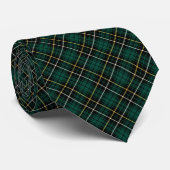 MacAlpine Clan Tartan Forest Green and Black Karie Krawatte (Gerollt)