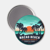 Macao Beach Dominican Retro Sunset Souvenir 60er Magnet (Vorderseite/Rückseite)
