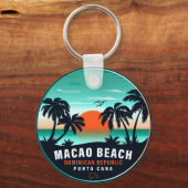 Macao Beach Dominican Retro Sunset Souvenir 60er Schlüsselanhänger (Rückseite)